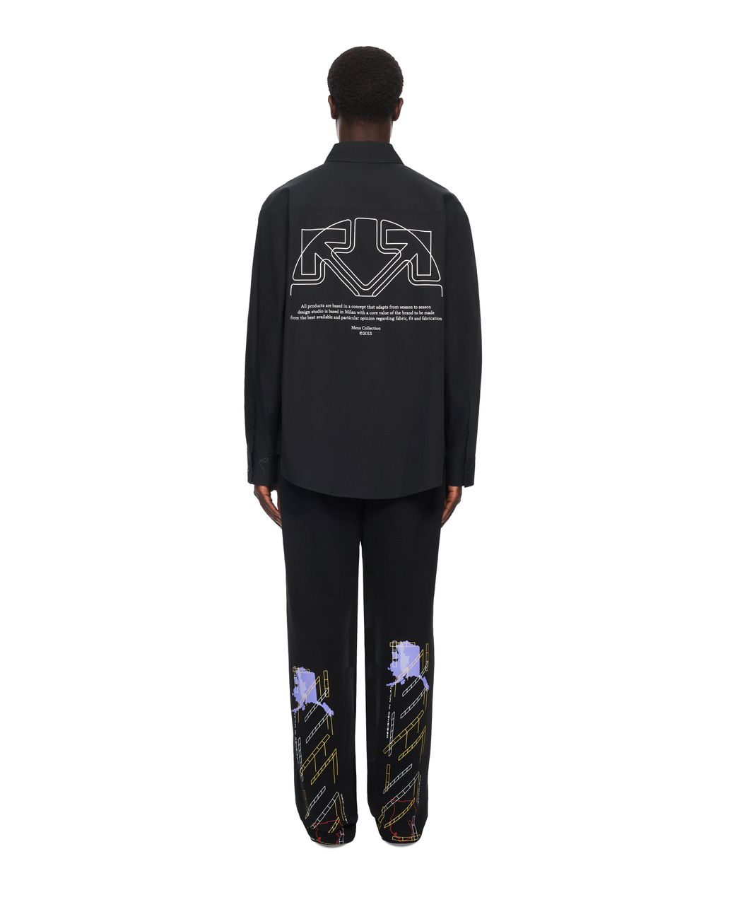 Off-White c/o Virgil Abloh Black Off Line Half Arrow Poplin Overshirt for men