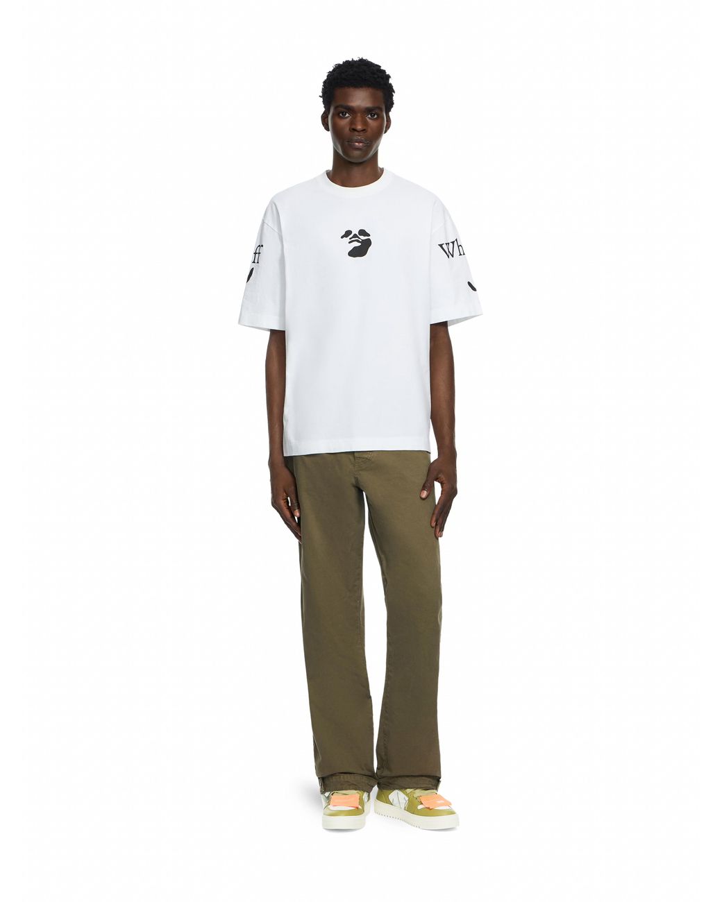 Off-White c/o Virgil Abloh Green Swimming Logo Garment-Dyed Carpenter Pants for men