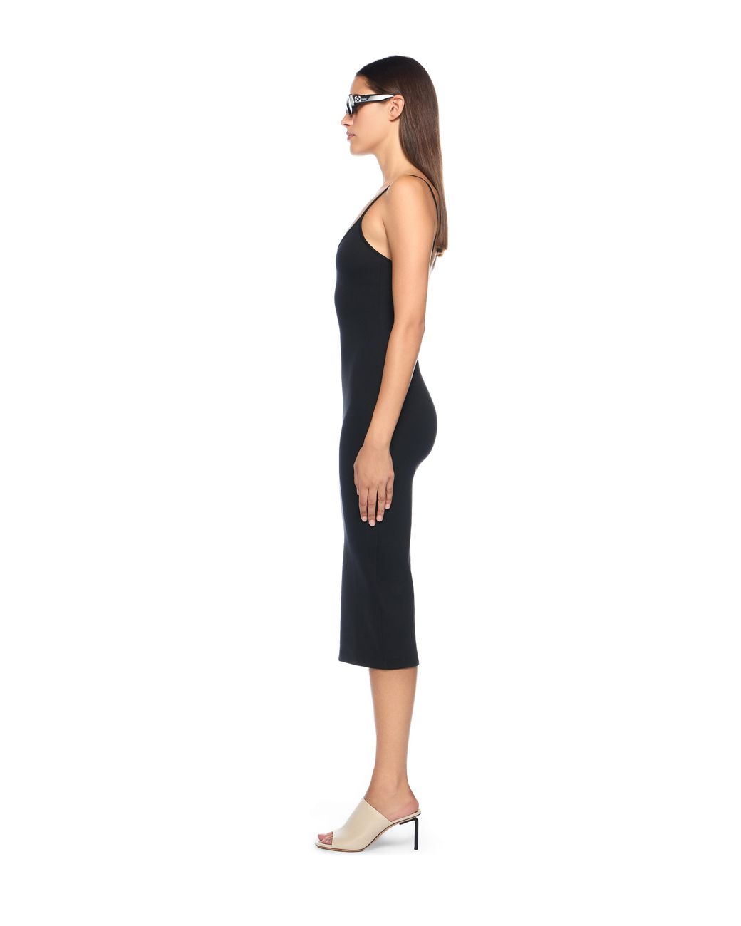 Off-White c/o Virgil Abloh Black Sleek Strappy Midi Dress