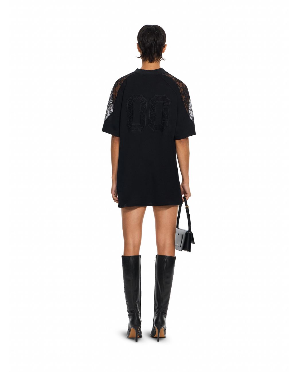 Off-White c/o Virgil Abloh Black Lace Insert Soccer Dress