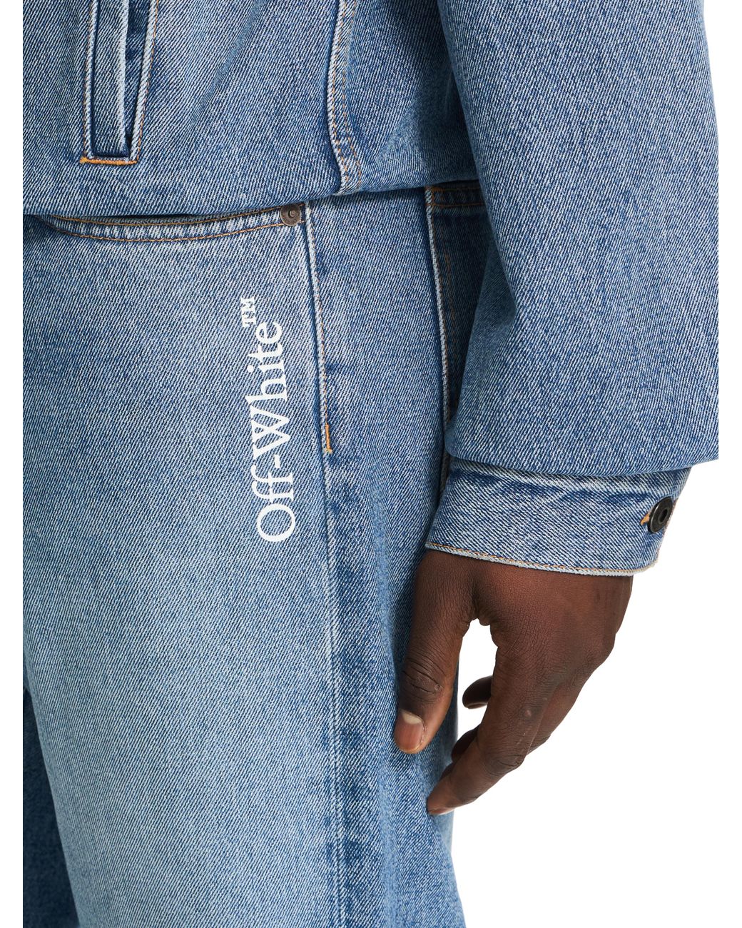 Off-White c/o Virgil Abloh Blue Half Arrow Slim Relaxed Jeans for men