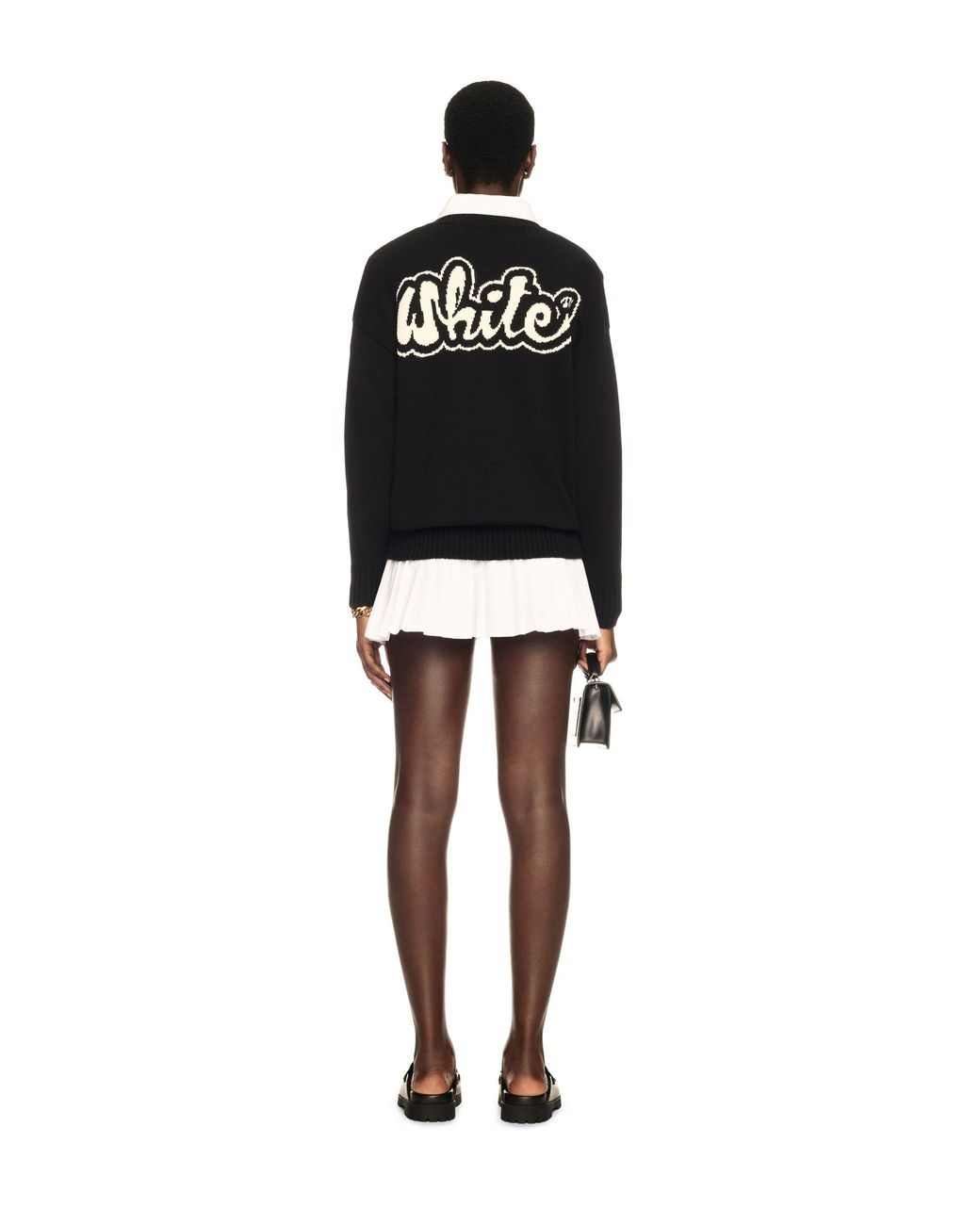 Off-White c/o Virgil Abloh Black Cotton Cashmere Script Sweater