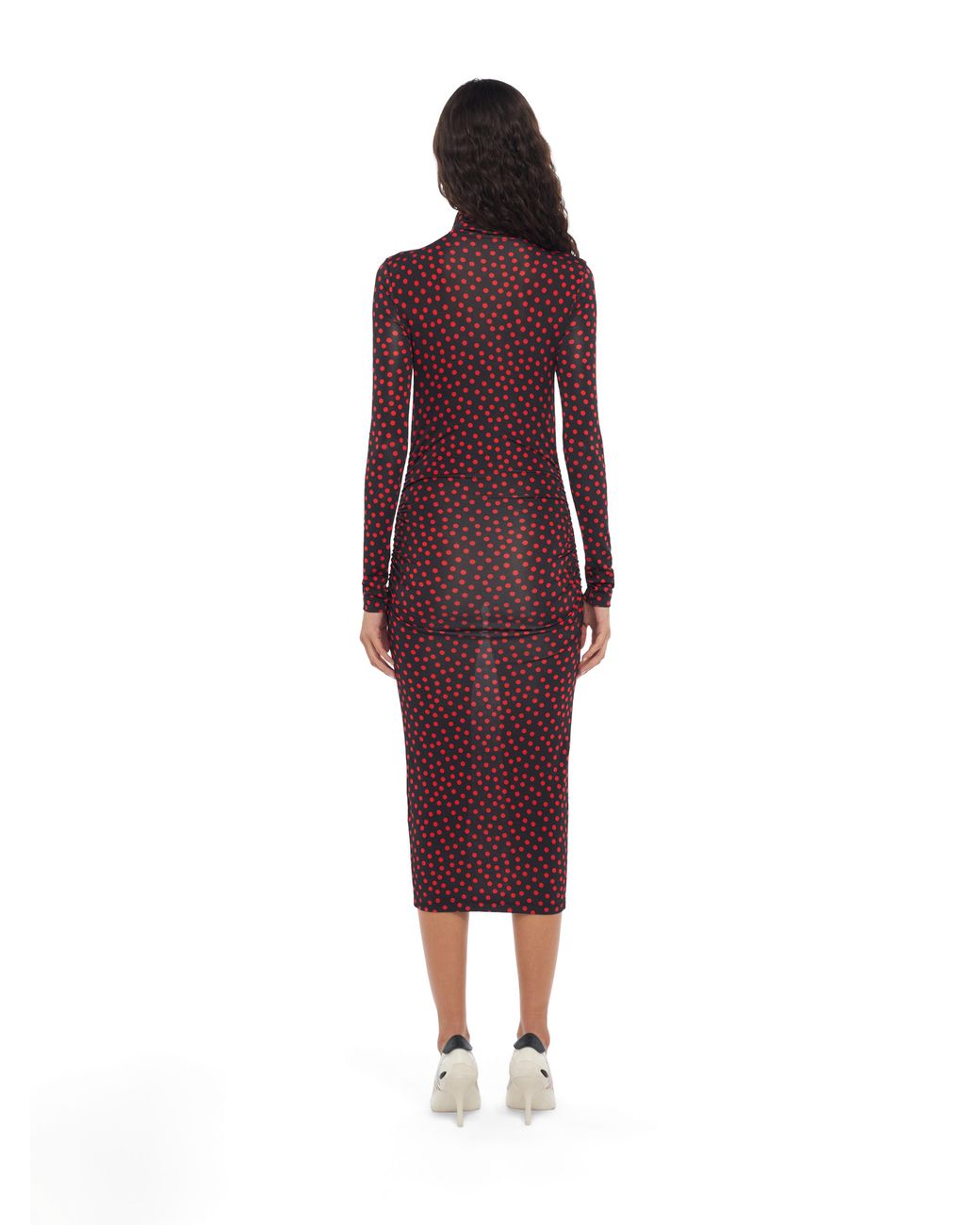 Off-White c/o Virgil Abloh Purple Off Stamp Dot Second Skin Midi Dress
