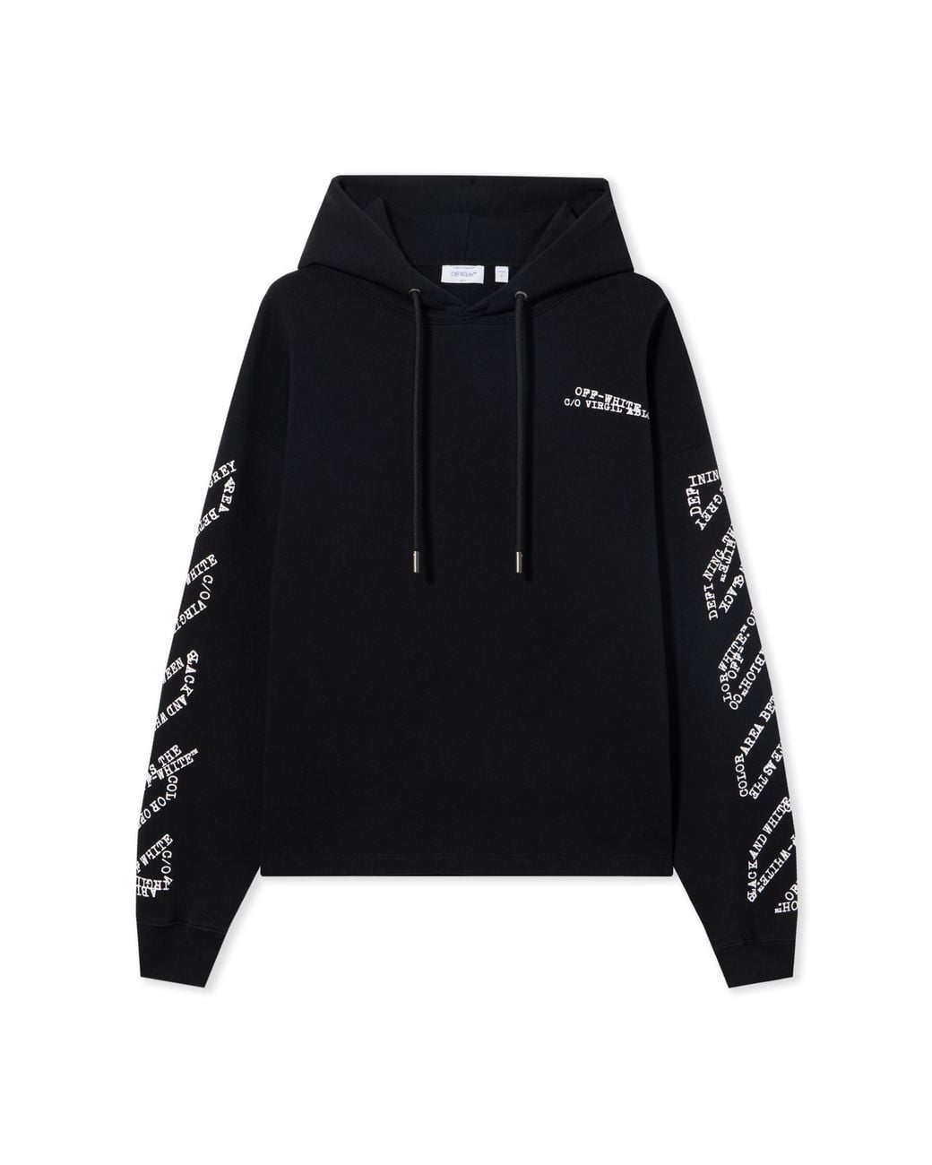 Off-White c/o Virgil Abloh Black Type Arrow Diagonal Loose Hoodie for men