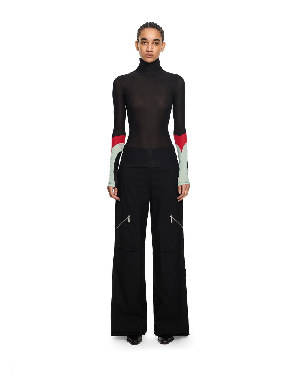 Off-White c/o Virgil Abloh Black Long-Sleeved Turtleneck With Color Insert