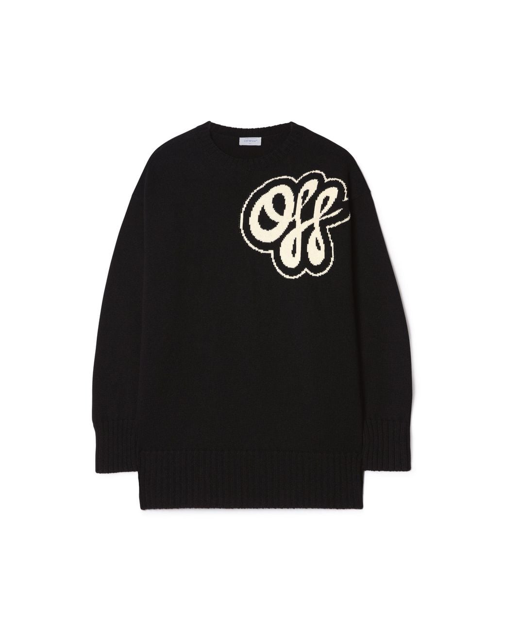 Off-White c/o Virgil Abloh Black Cotton Cashmere Script Sweater