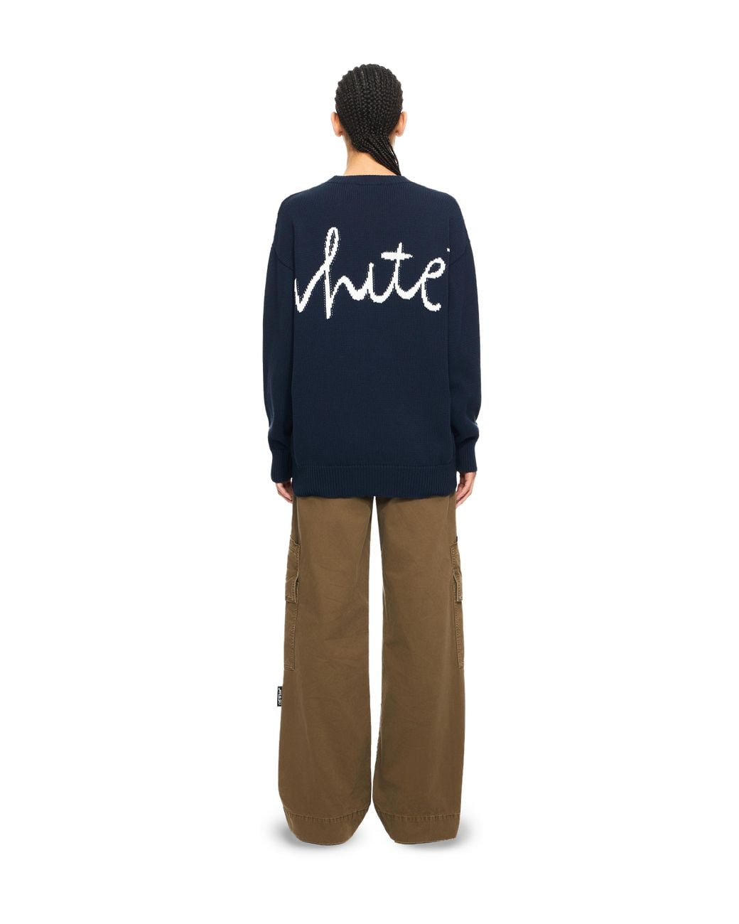 Off-White c/o Virgil Abloh Blue Bookish Shared Knit Crewneck