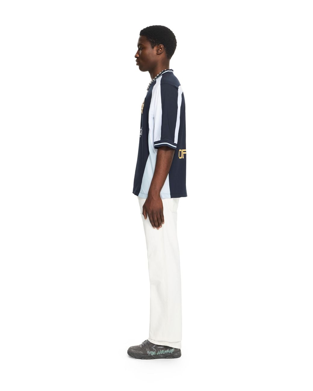 Off-White c/o Virgil Abloh Blue Royal Team Soccer T-Shirt for men