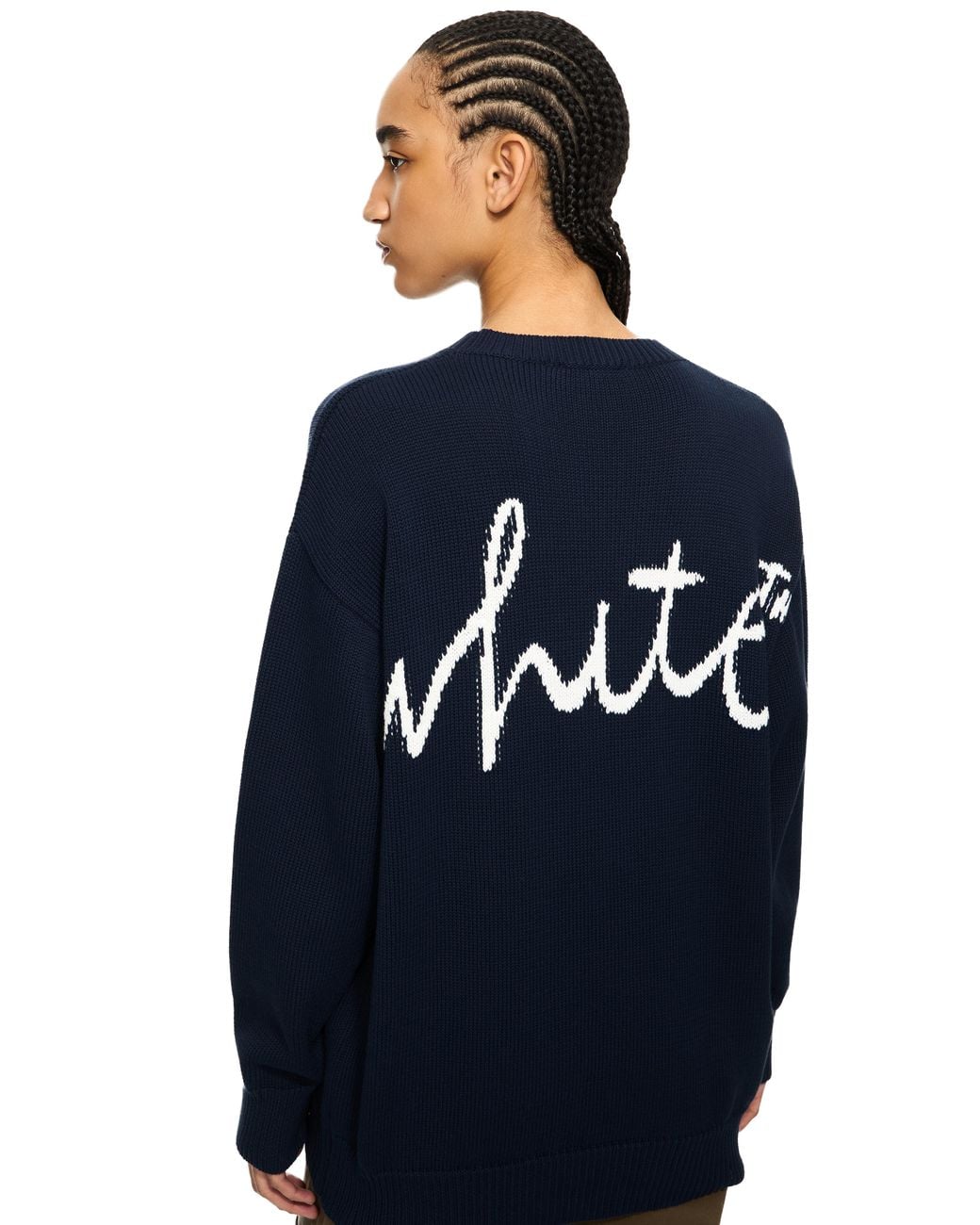 Off-White c/o Virgil Abloh Blue Bookish Shared Knit Crewneck