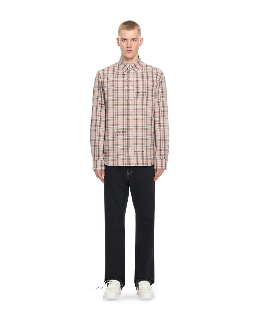 Off-White c/o Virgil Abloh Pink Marker Check Flannel Shirt for men