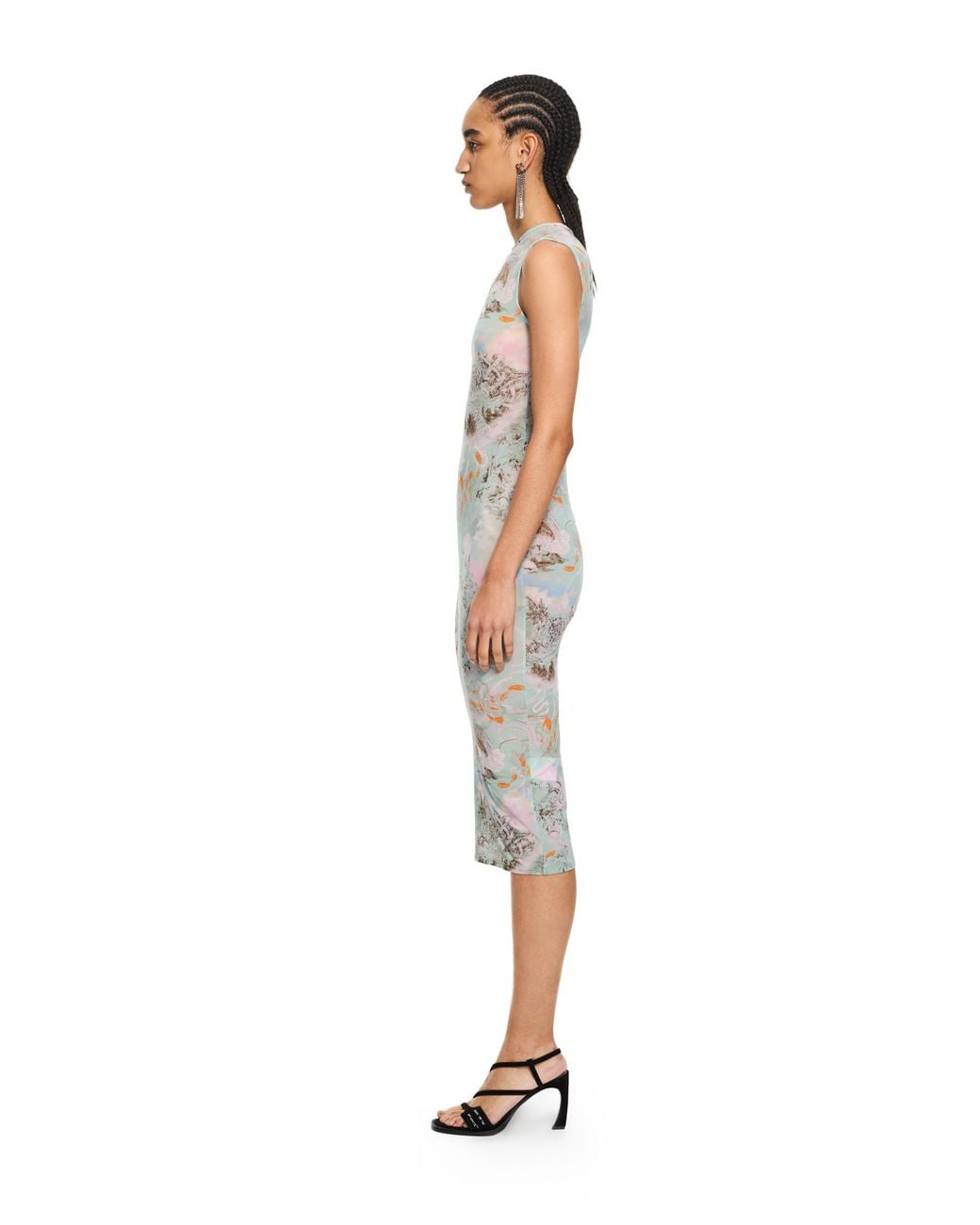 Off-White c/o Virgil Abloh White Light Jersey Storytelling Sleeveless Dress