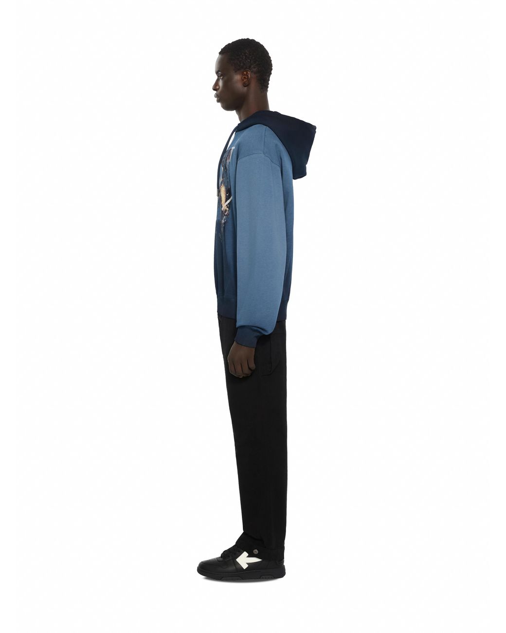 Off-White c/o Virgil Abloh Blue Ripped Narciso Regular Hoodie for men