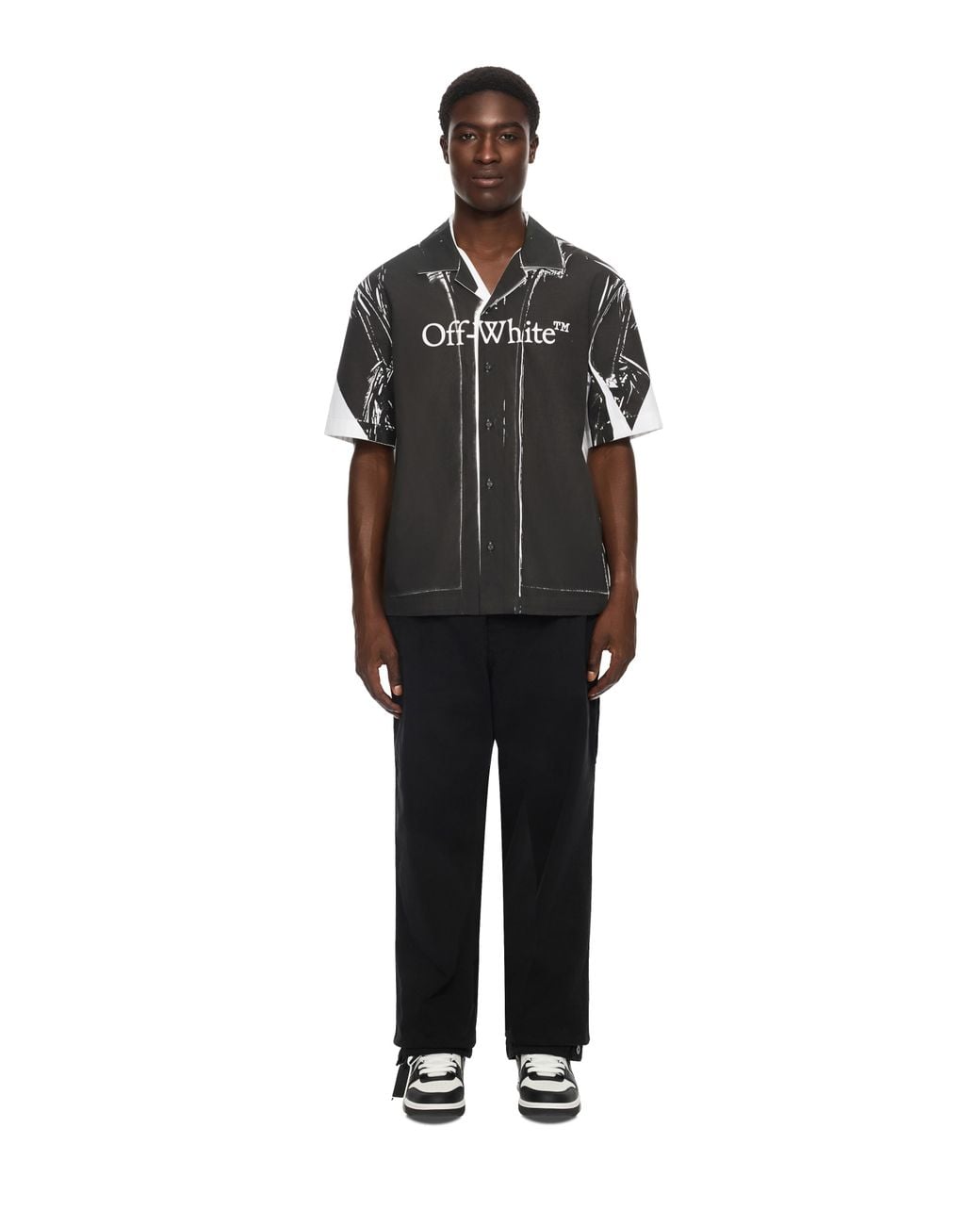 Off-White c/o Virgil Abloh Black Negative Big Bookish Bowling Shirt for men