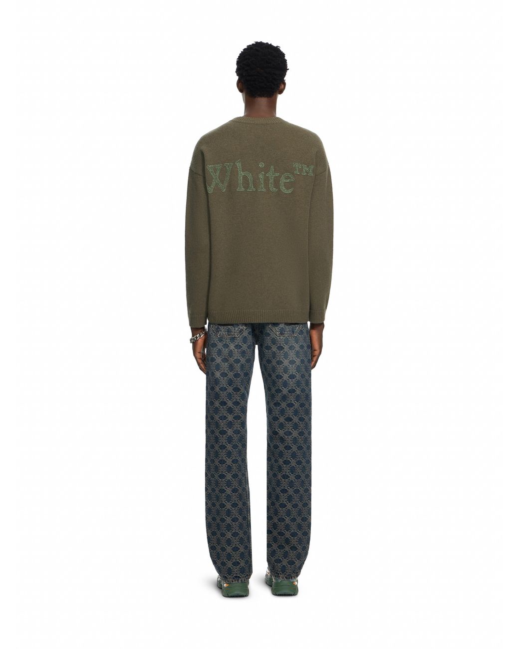 Off-White c/o Virgil Abloh Green Bookish Shared Knit Crewneck for men