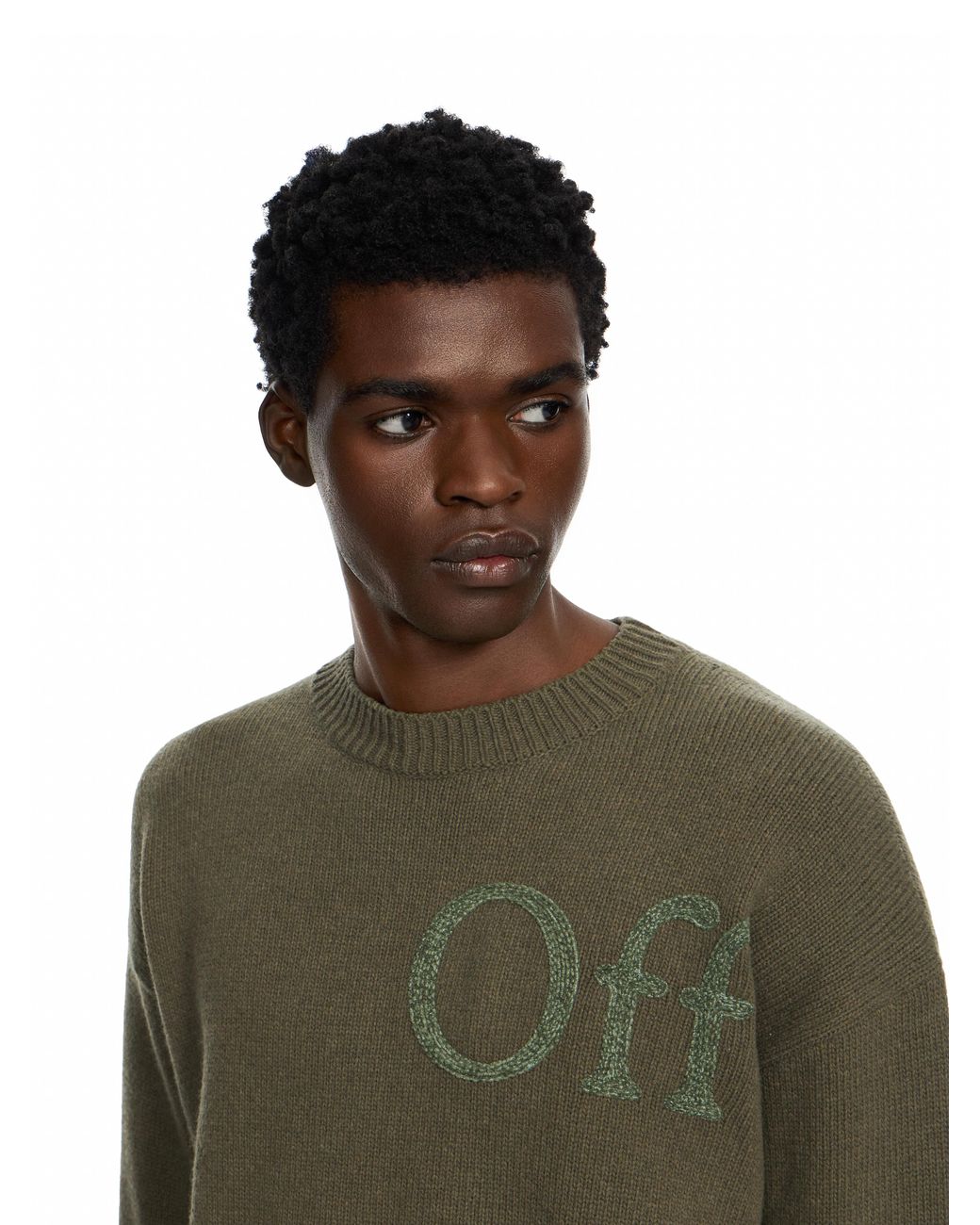 Off-White c/o Virgil Abloh Green Bookish Shared Knit Crewneck for men
