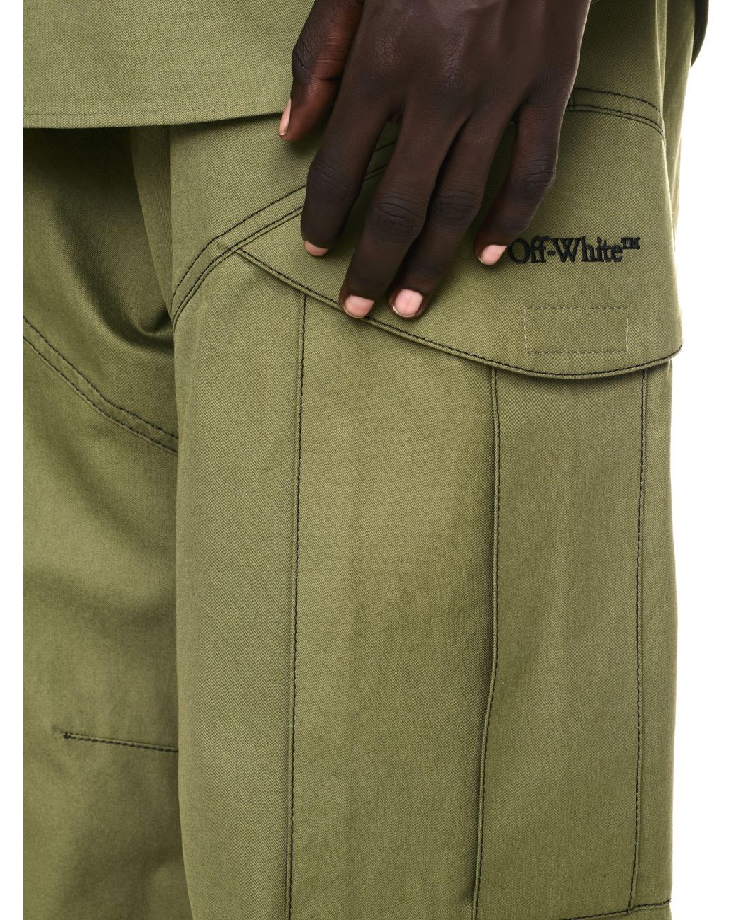 Off-White c/o Virgil Abloh Green Arr Cot Straight Cargo Pant for men