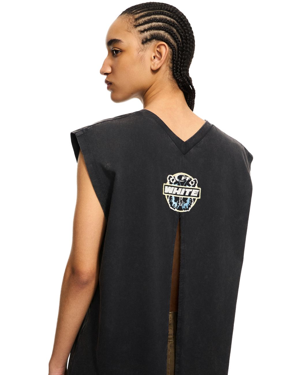 Off-White c/o Virgil Abloh Black Butterfly Patch Open Back Tank Top