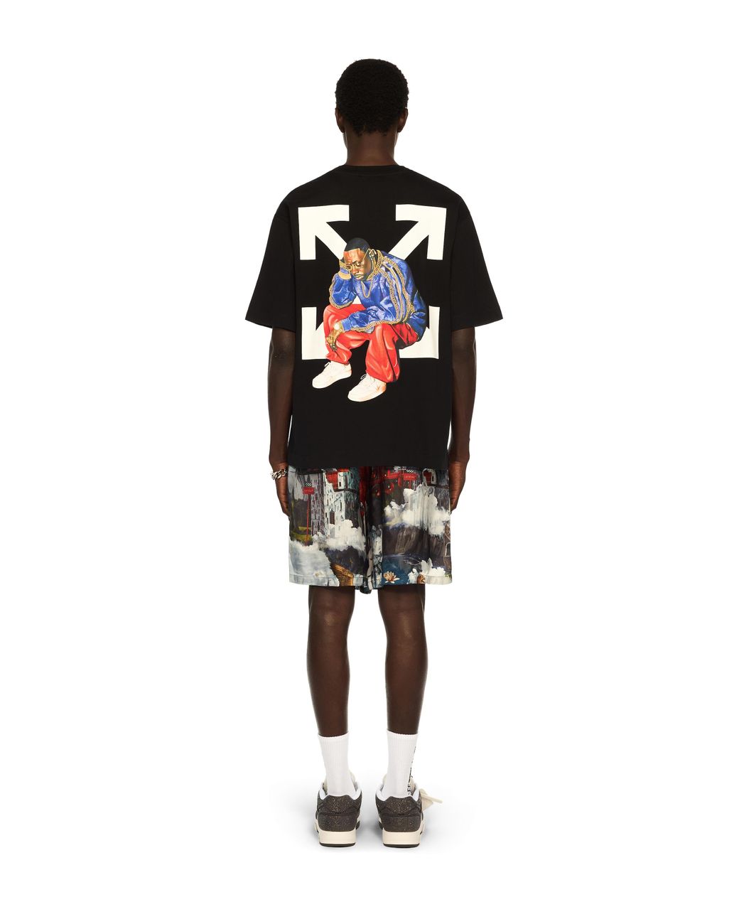 Off-White c/o Virgil Abloh Black Landscape Arrow Skate Logo Tee for men
