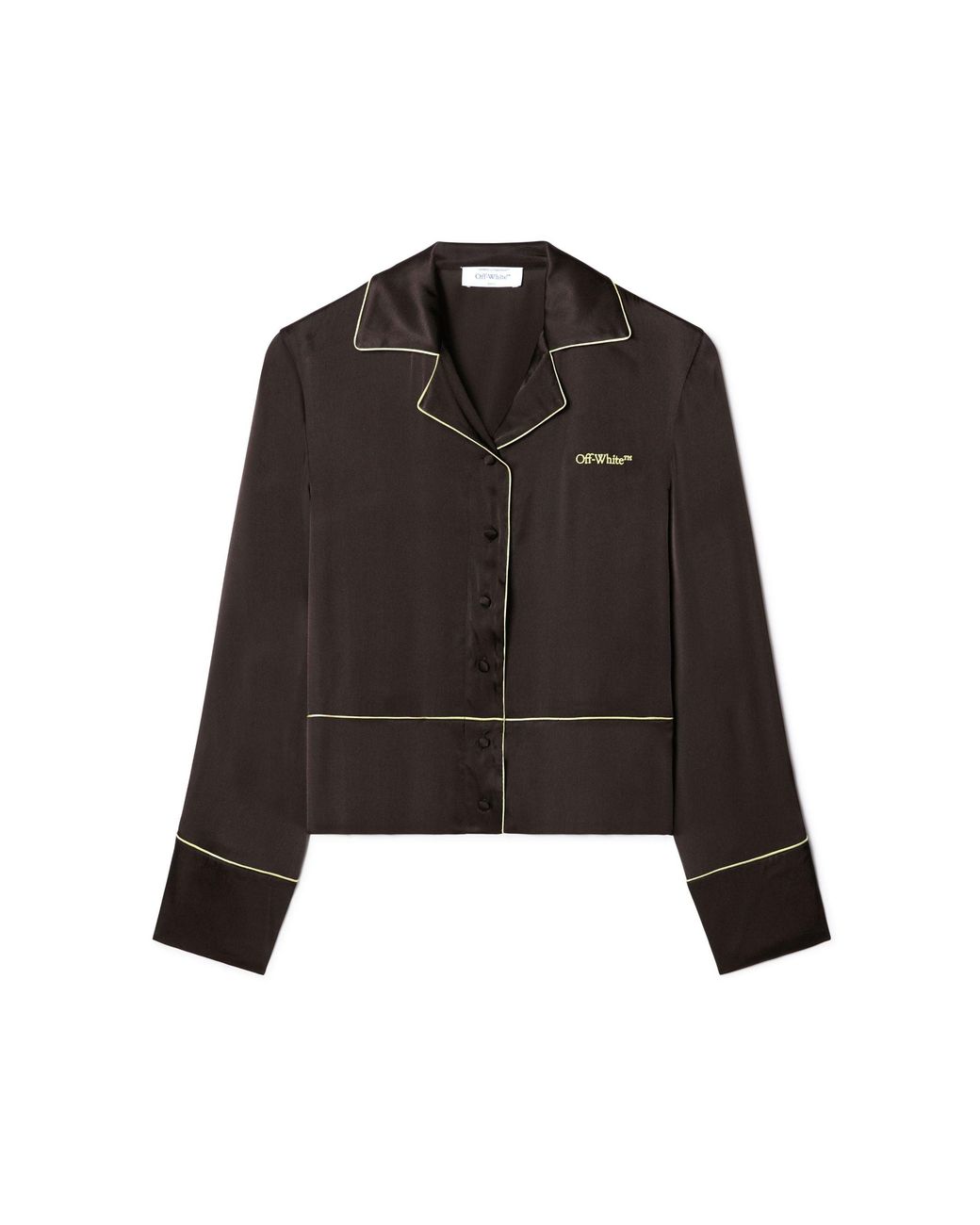 Off-White c/o Virgil Abloh Black Satin Pajama Shirt
