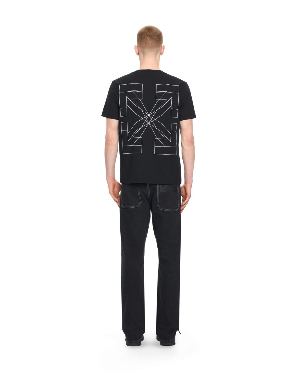 Off-White c/o Virgil Abloh Black Outline Double Arrow Slim T-Shirt for men