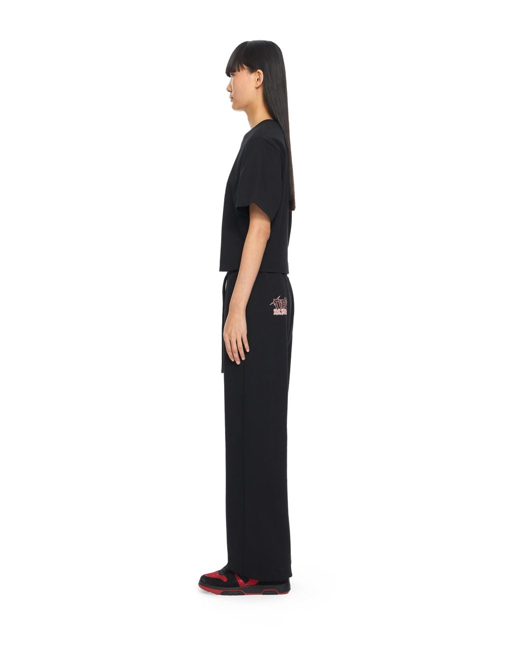 Off-White c/o Virgil Abloh Black Off- C/O Ac Milan Crop T-Shirt