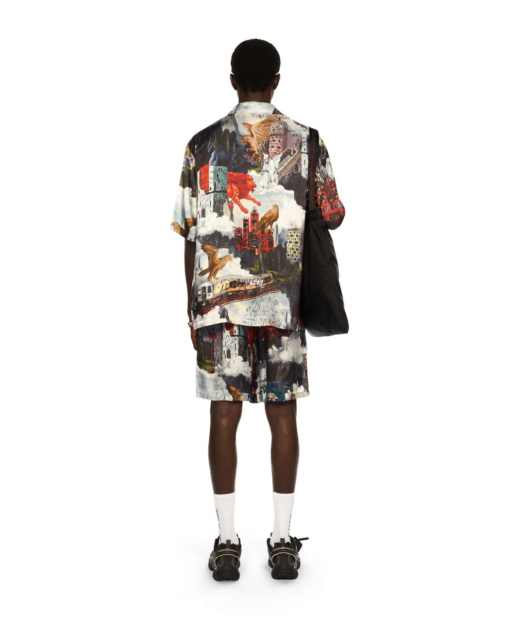 Off-White c/o Virgil Abloh White World Paint Viscose Bowling Shorts for men