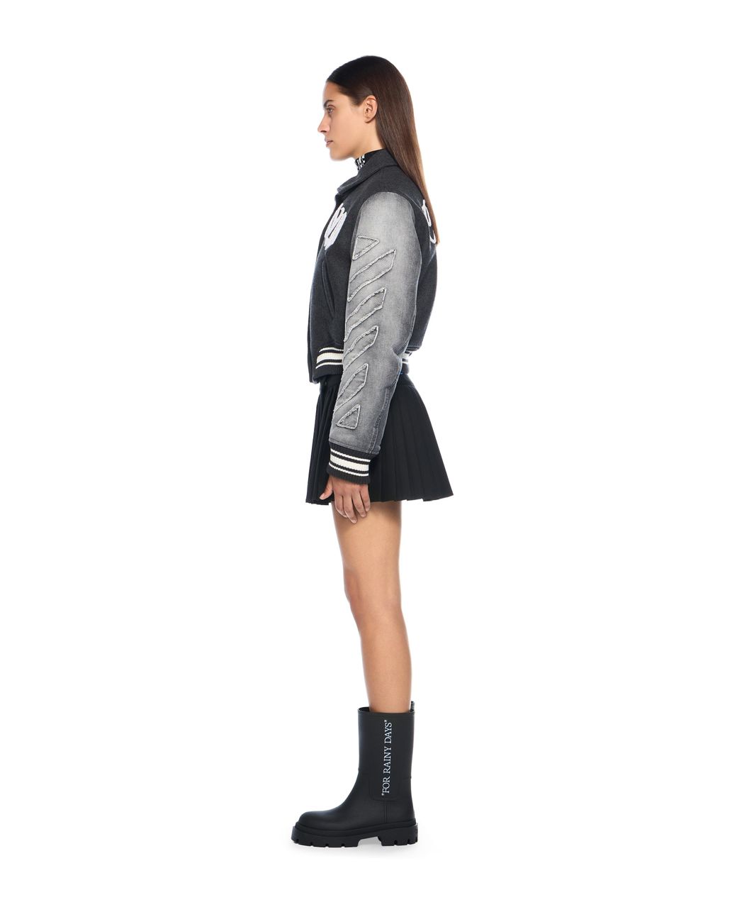 Off-White c/o Virgil Abloh Black Big Bookish Logo Pleated Skirt