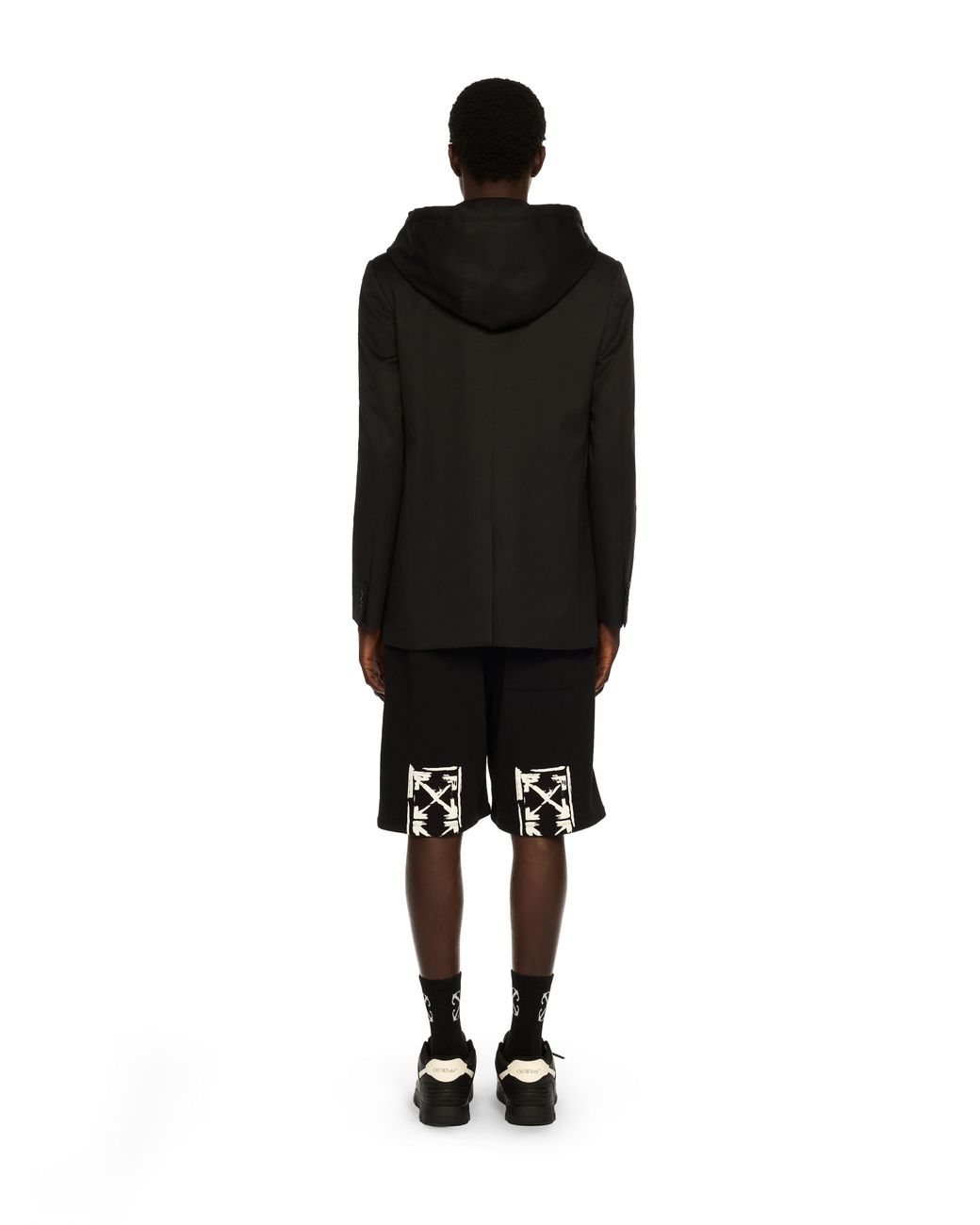 Off-White c/o Virgil Abloh Black Big Off Gradient Wool Hood Jacket for men