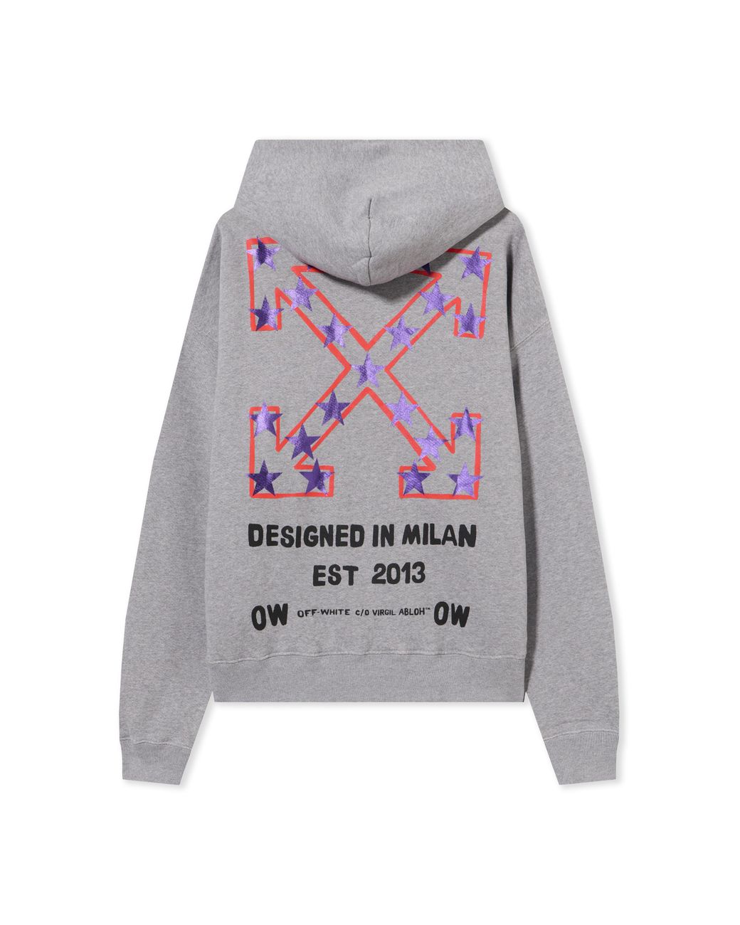 Off-White c/o Virgil Abloh Gray Star Arrow Zip Skate Hoodie for men