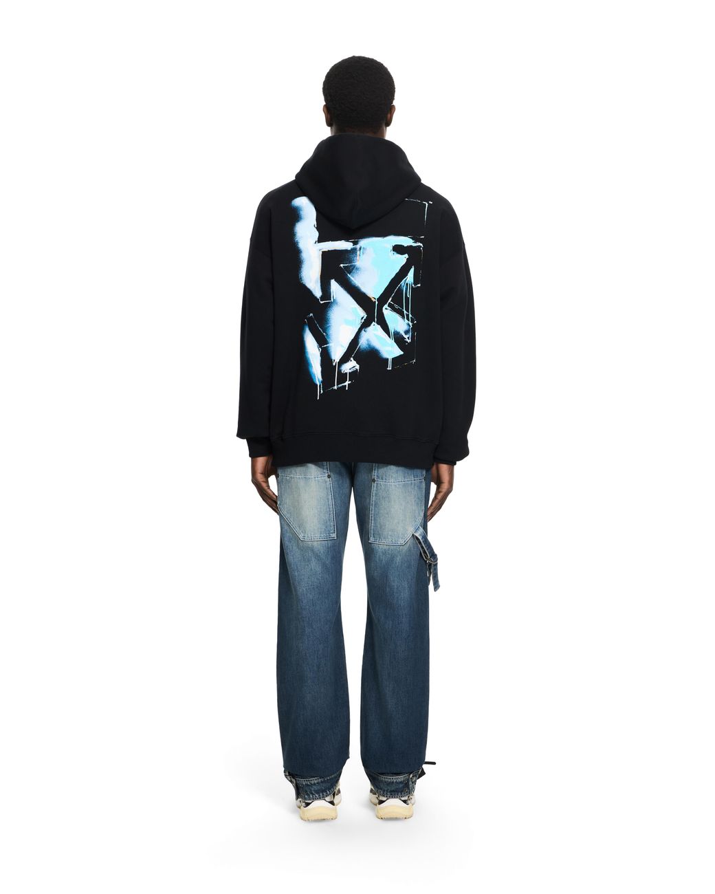 Off-White c/o Virgil Abloh Black 3D Spray Arrow Skate Hoodie for men