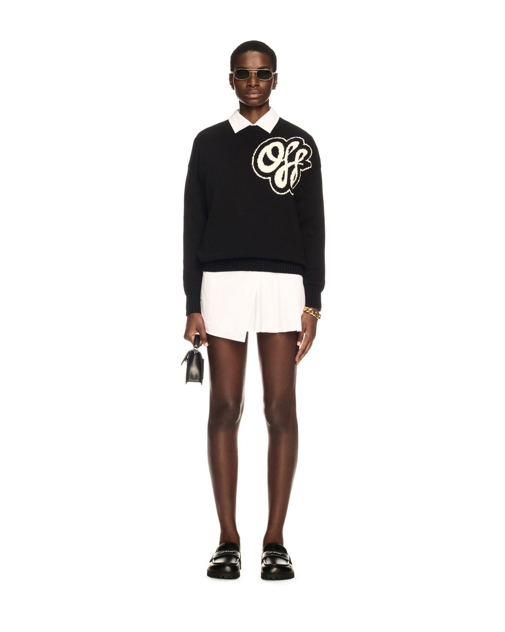 Off-White c/o Virgil Abloh Black Cotton Cashmere Script Sweater