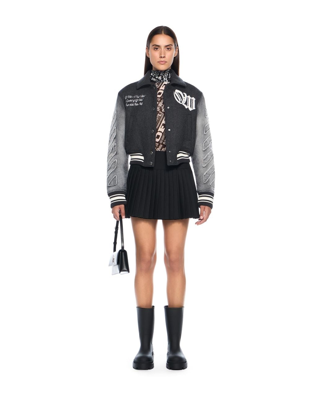 Off-White c/o Virgil Abloh Black Big Bookish Logo Pleated Skirt
