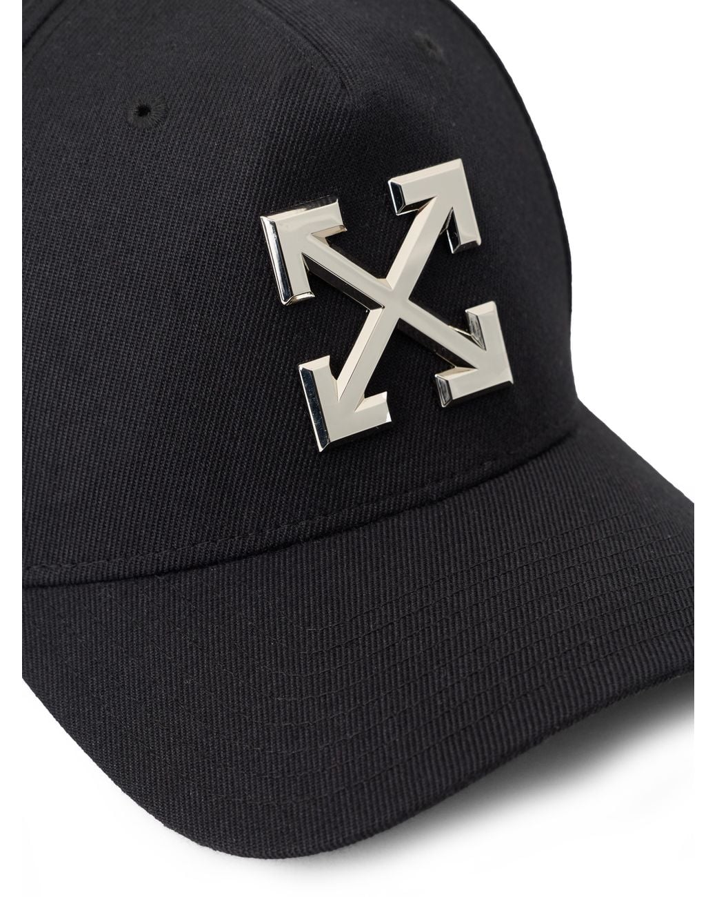 Off-White c/o Virgil Abloh Black Arrows Metal Badge Baseball Cap for men