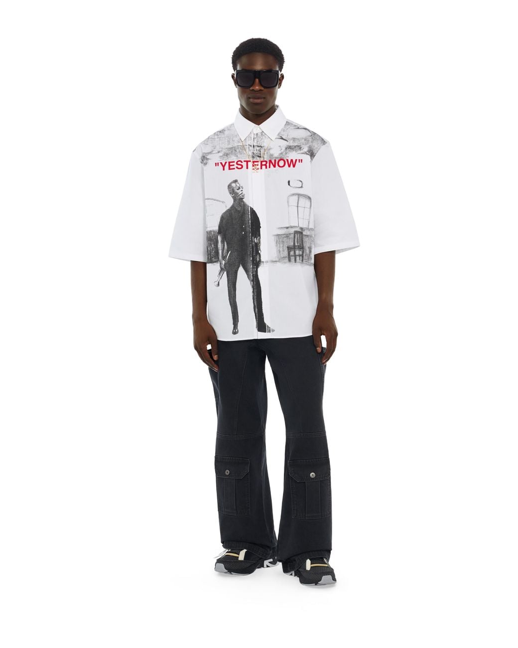 Off-White c/o Virgil Abloh White Miles Davis Yesternow Regular Short Sleeve Shirt for men