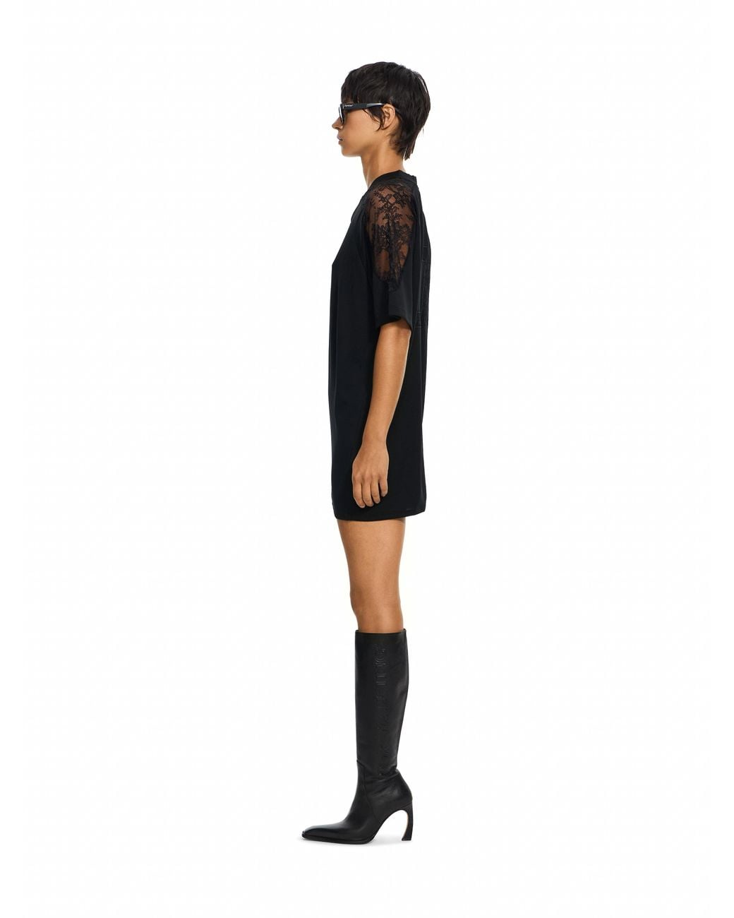 Off-White c/o Virgil Abloh Black Lace Insert Soccer Dress