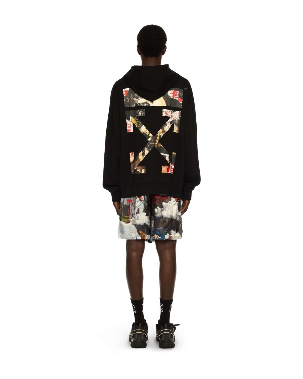 Off-White c/o Virgil Abloh Black Paint Arrow Skate Hoodie for men