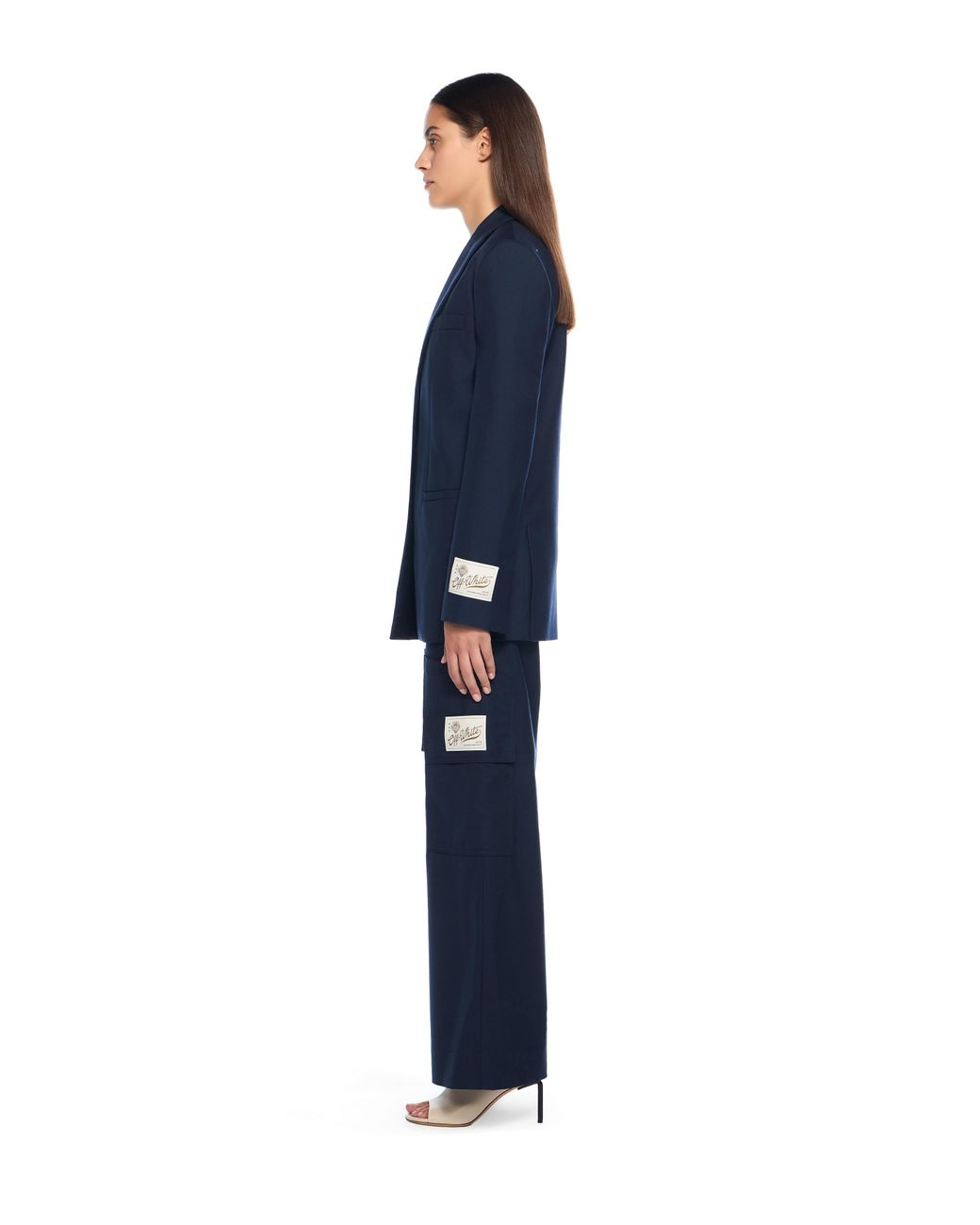 Off-White c/o Virgil Abloh Blue Gabardine Label Tomboy Blazer
