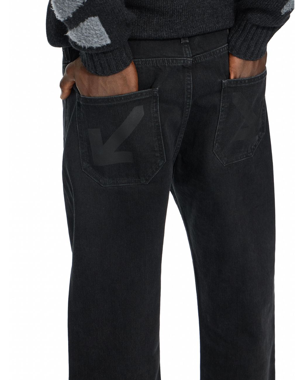 Off-White c/o Virgil Abloh Black Half Arrow Slim Jeans for men