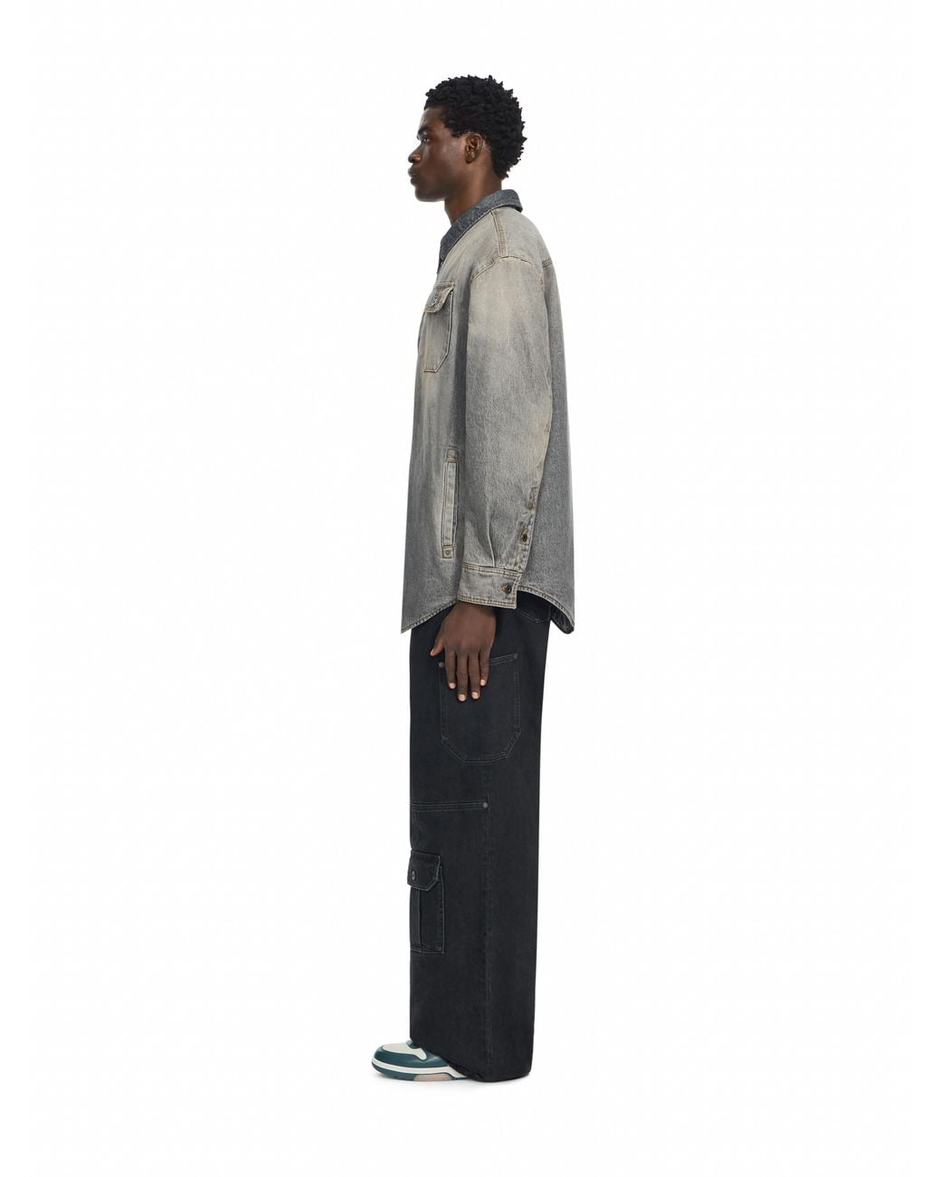 Off-White c/o Virgil Abloh Gray Bookish Workwear Denim Overshirt for men