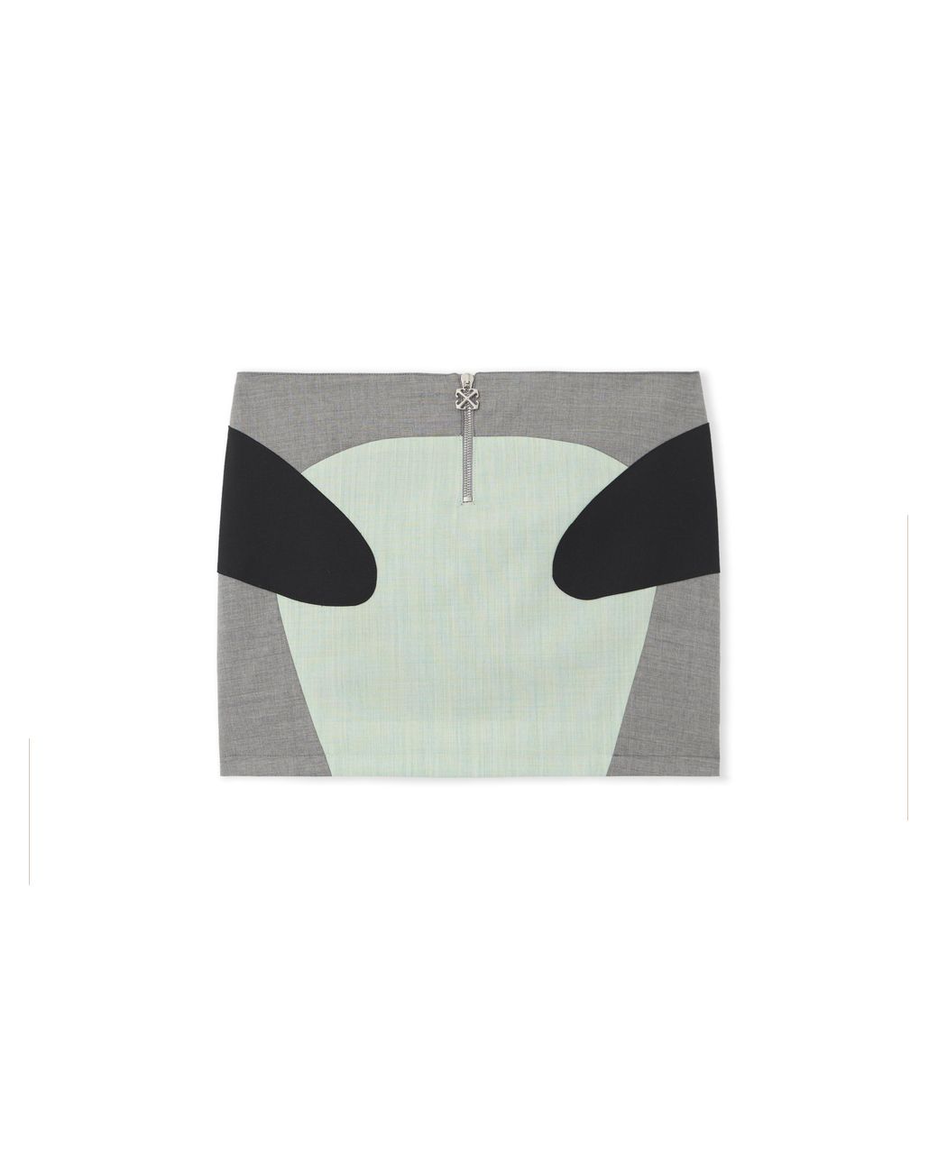 Off-White c/o Virgil Abloh Gray Stretch Color Block Skirt