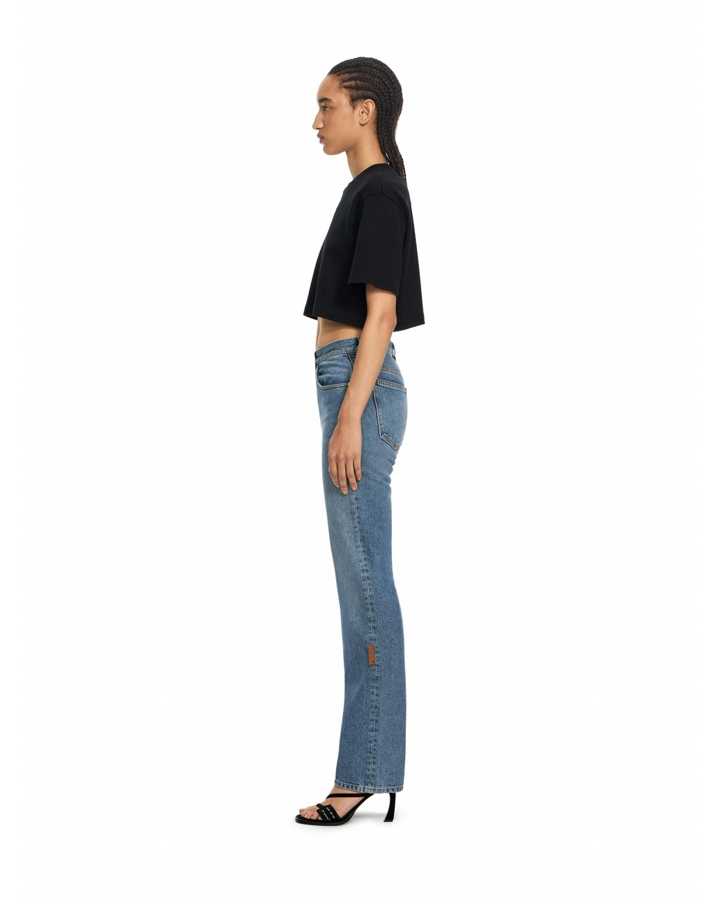 Off-White c/o Virgil Abloh Black Off Stamp Rib Cropped Tee