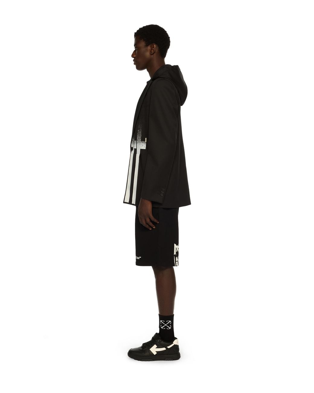 Off-White c/o Virgil Abloh Black Big Off Gradient Wool Hood Jacket for men
