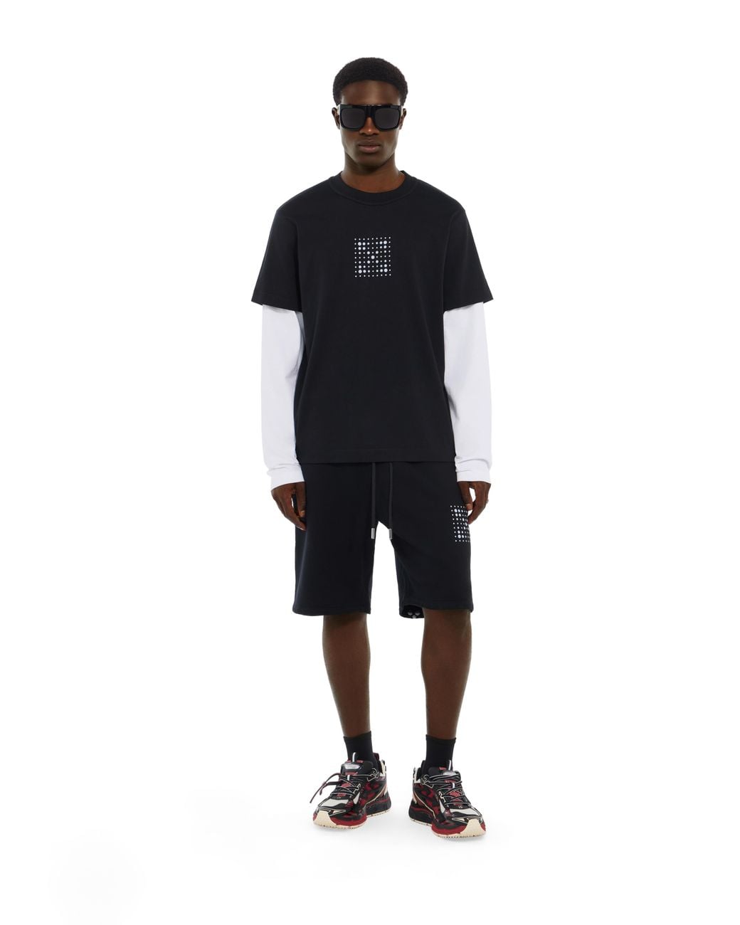 Off-White c/o Virgil Abloh Black Dotted Arrow Skate Sweatshorts for men