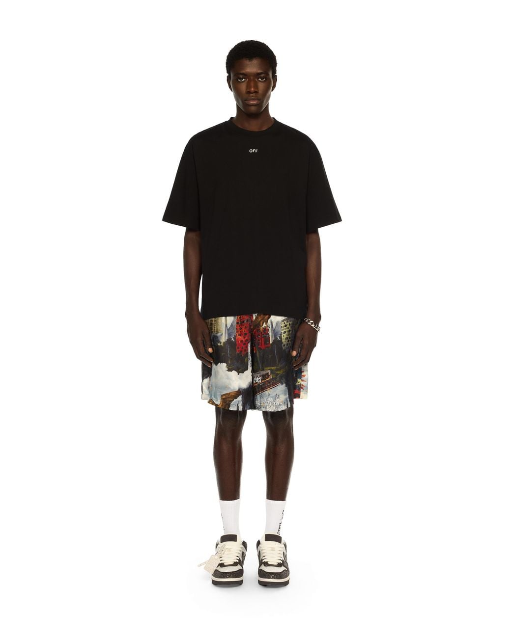 Off-White c/o Virgil Abloh Black Landscape Arrow Skate Logo Tee for men