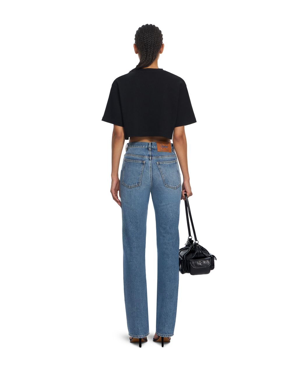 Off-White c/o Virgil Abloh Black Off Stamp Rib Cropped Tee