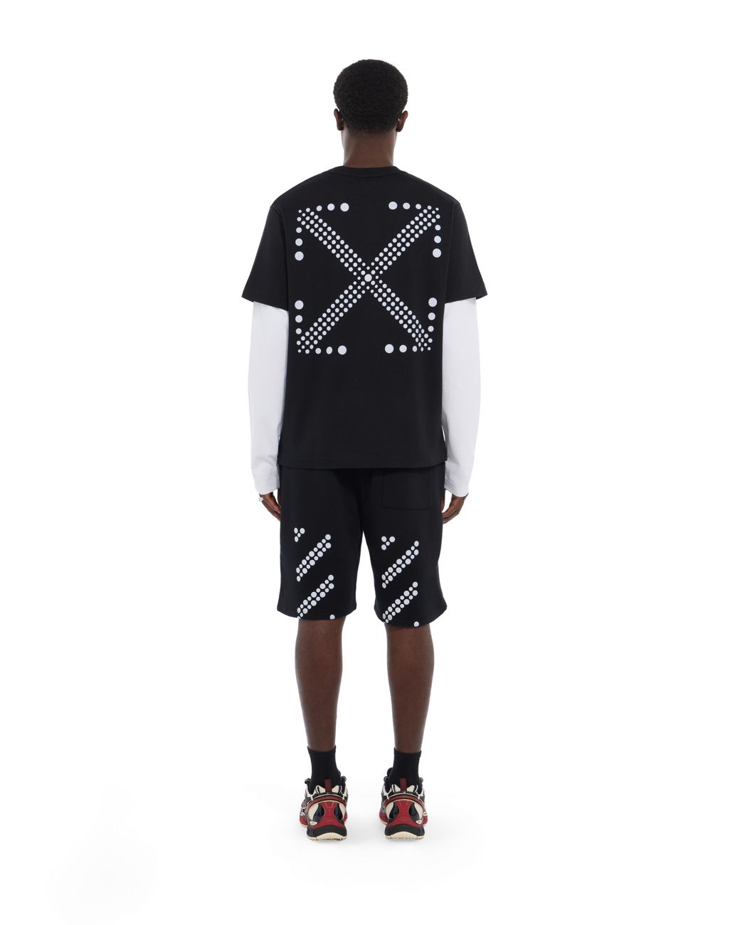 Off-White c/o Virgil Abloh Black Dotted Arrow Skate Sweatshorts for men