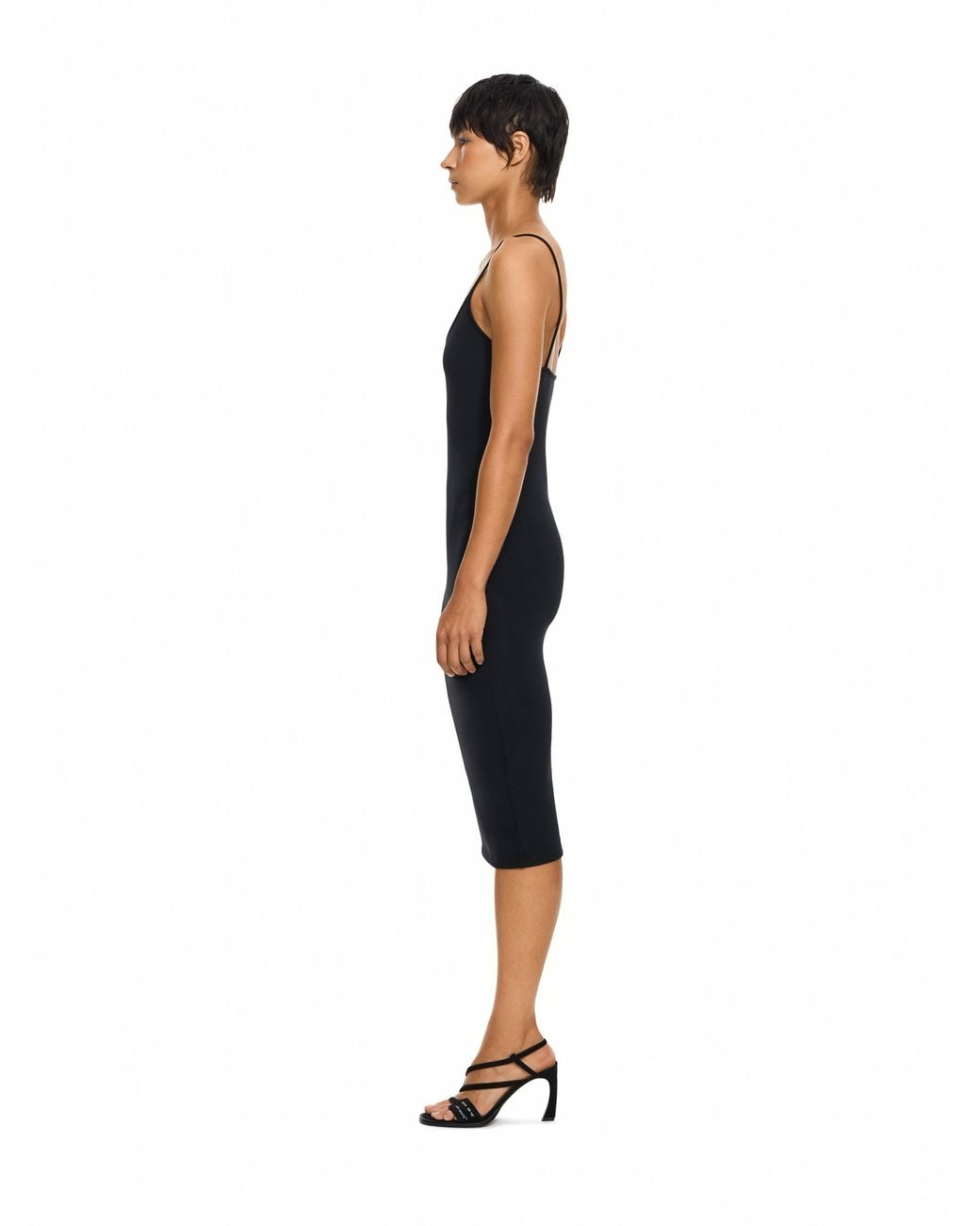 Off-White c/o Virgil Abloh Black Off Stamp Sleek Midi Dress