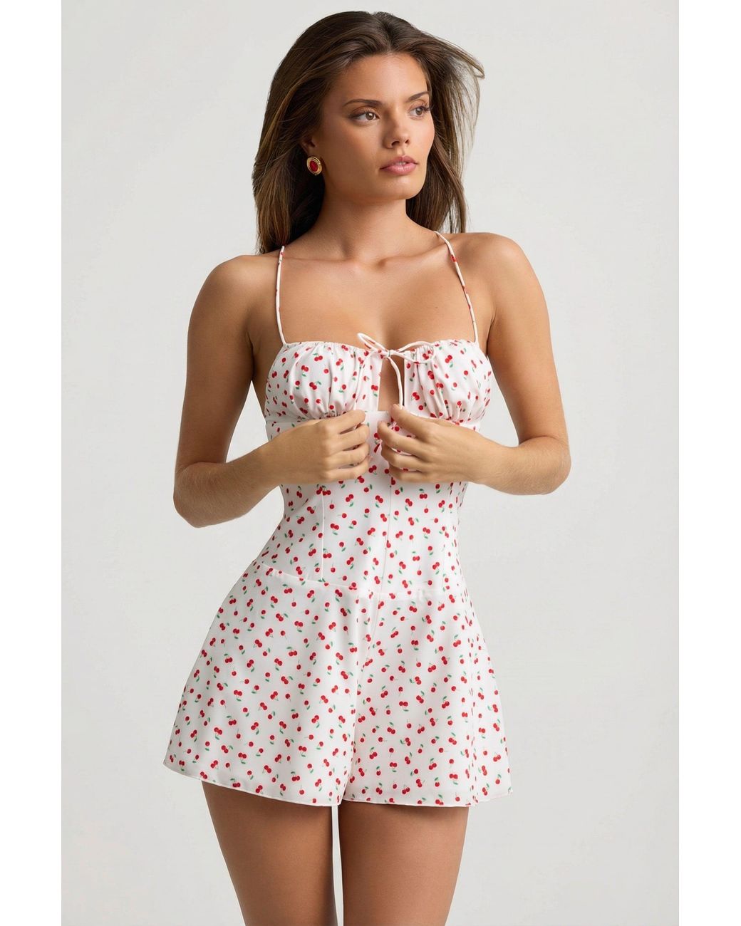 Oh Polly Multicolor Ruched Backless Playsuit