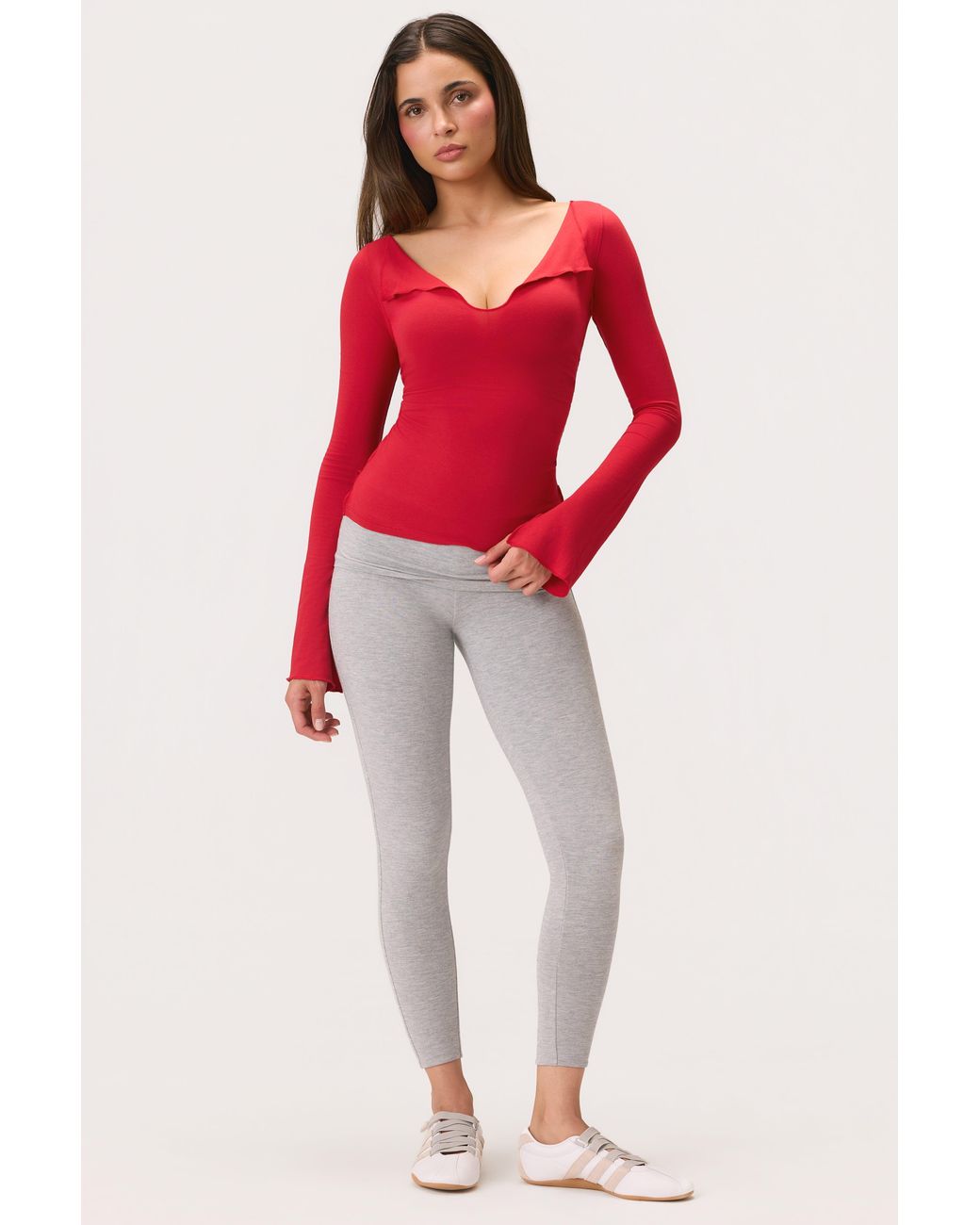 BO+TEE Red Buttercloud Long-Sleeve Top