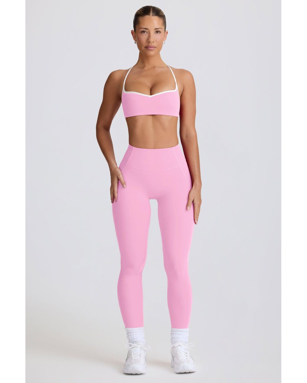 BO+TEE Pink Soft Active Mid-Rise Leggings